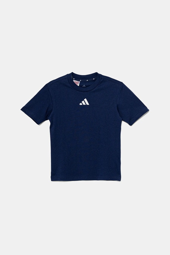 Detské bavlnené tričko adidas JY0613 tmavomodrá SS26