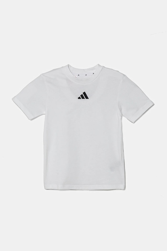 adidas t-shirt bawełniany dziecięcy JC9774 biały SS25
