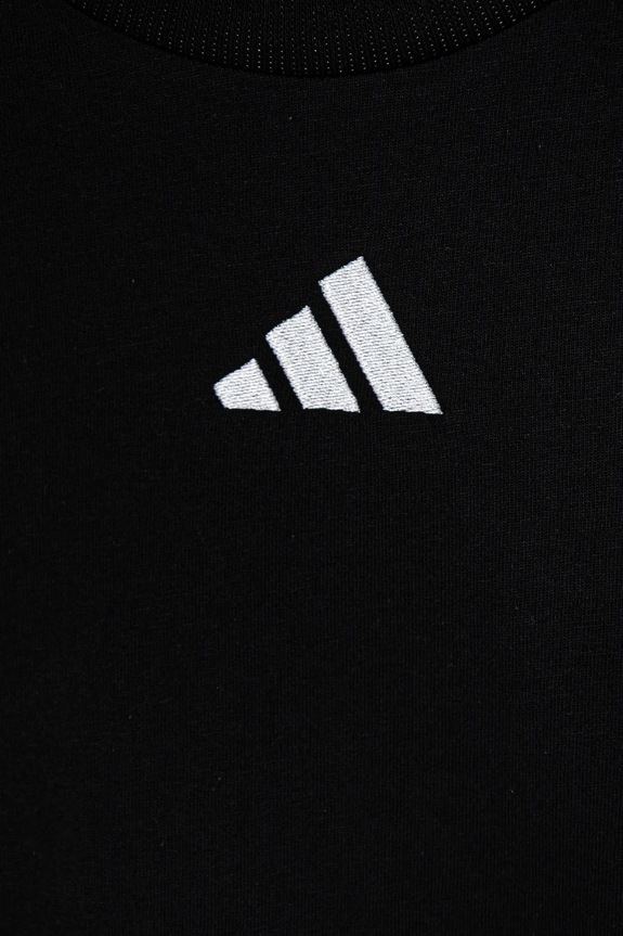 Дитяча бавовняна футболка adidas чорний JC9776