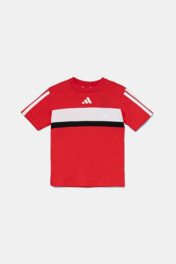 Детская хлопковая футболка adidas JI6213 красный SS25