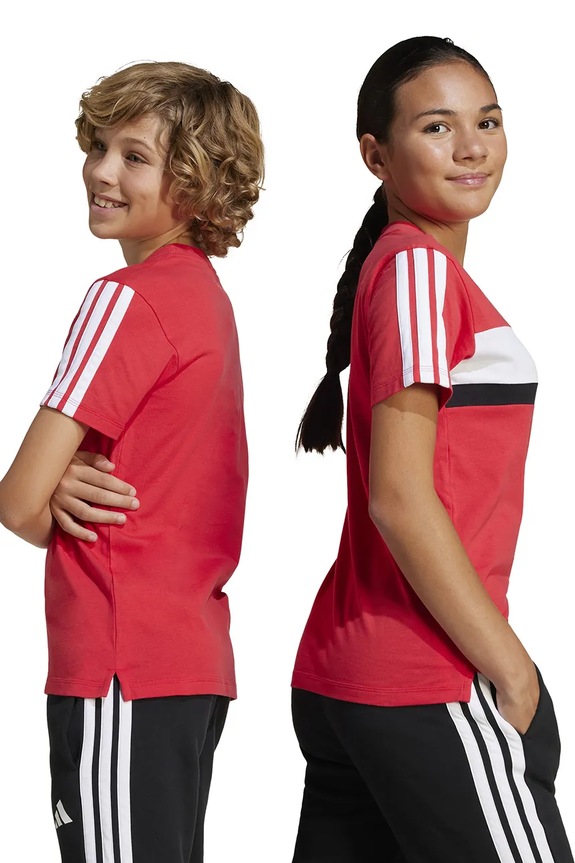 Детская хлопковая футболка adidas JI6213 красный