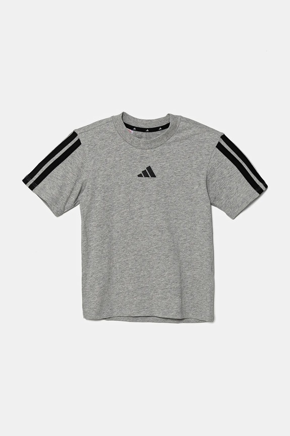 Dětské bavlněné tričko adidas JD6486 šedá SS25