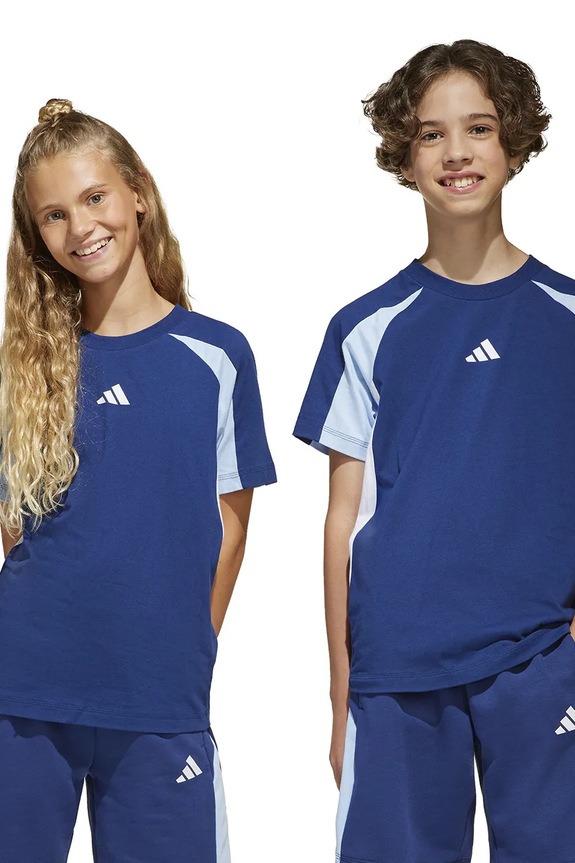 adidas t-shirt in cotone per bambini cotone blu navy JD0060