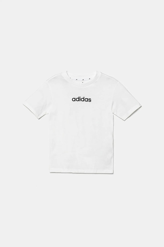 adidas t-shirt bawełniany dziecięcy JC9747 biały SS25