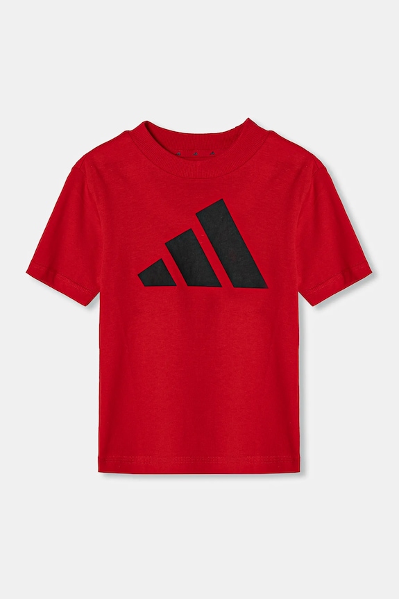adidas t-shirt bawełniany dziecięcy JN8007 czerwony SS25