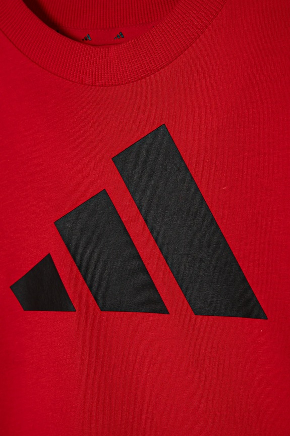 adidas t-shirt bawełniany dziecięcy czerwony JN8007