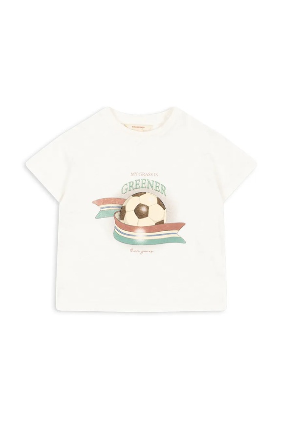 Konges Sløjd t-shirt z domieszką lnu dziecięcy ERA TEE OCS KS102600 biały SS25