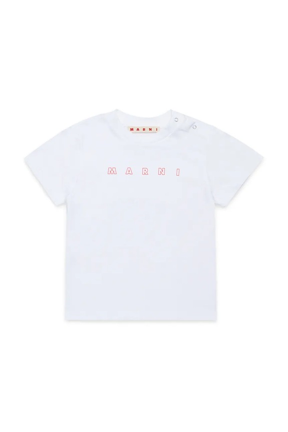 Marni tricou de bumbac pentru copii MT276B T-SHIRT print alb M01438