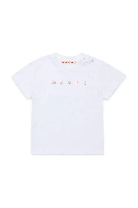 Marni tricou de bumbac pentru copii MT276B T-SHIRT print alb M01438