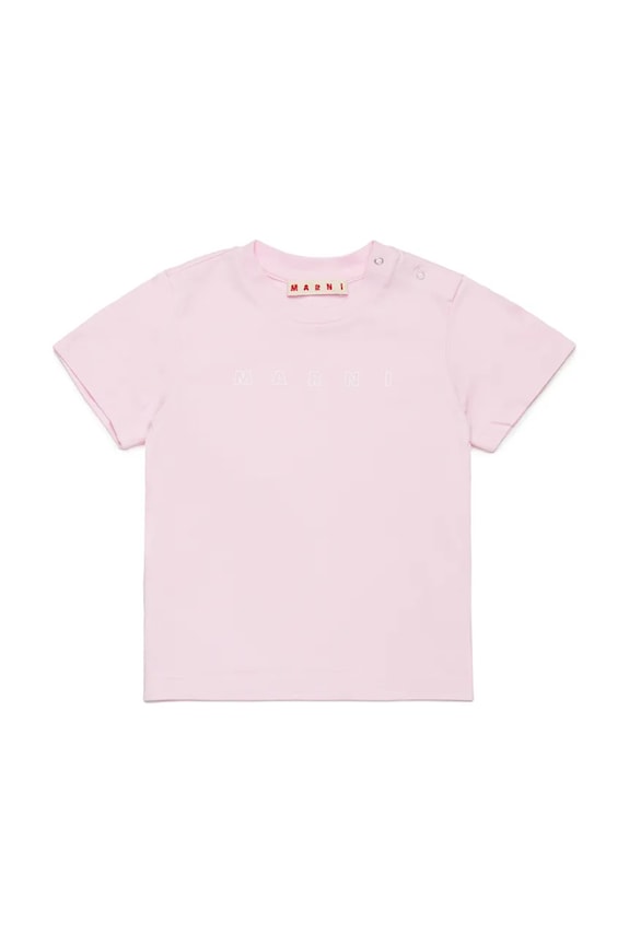 Detské bavlnené tričko Marni MT276B T-SHIRT bavlna ružová M01438