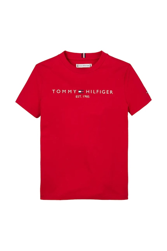 Tommy Hilfiger t-shirt dziecięcy bawełniany KS0KS00397.74.122.PPYA czerwony SS25