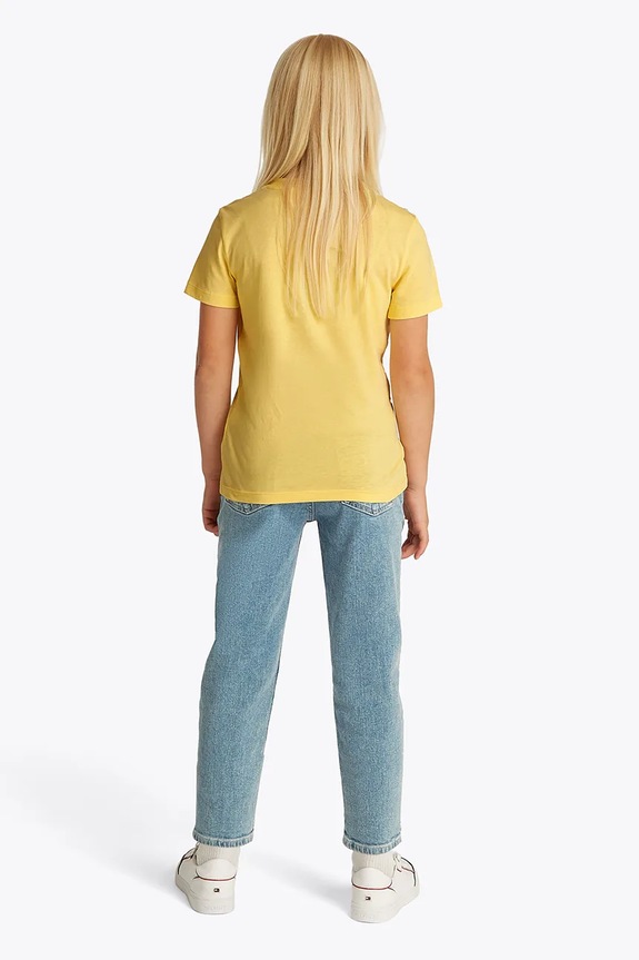 Tommy Hilfiger t-shirt bawełniany dziecięcy żółty KS0KS00397.128.176.PPYA