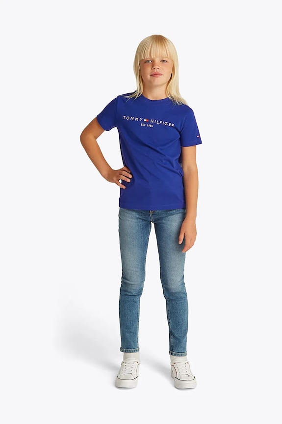 Tommy Hilfiger tricou de bumbac pentru copii print violet KS0KS00397.128.176.PPYA