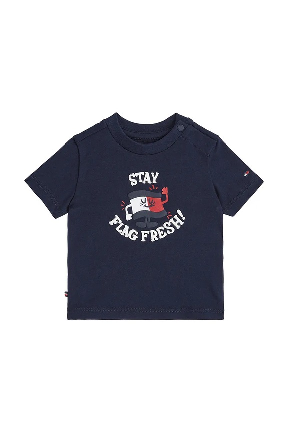 Tommy Hilfiger maglieta neonato/a tessuto elasticizzato blu navy KN0KN02024.PPYA