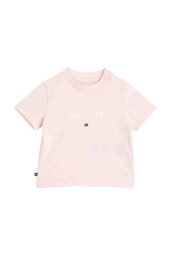 Бебешка тениска Tommy Hilfiger еластичен розов KN0KN02033.PPYA