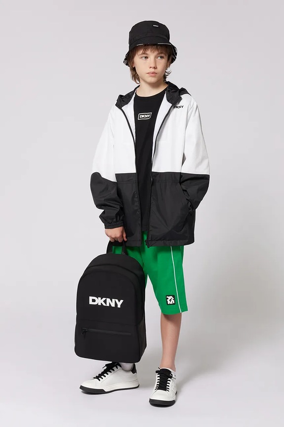 Dječja pamučna majica kratkih rukava Dkny crna D62300.114.150