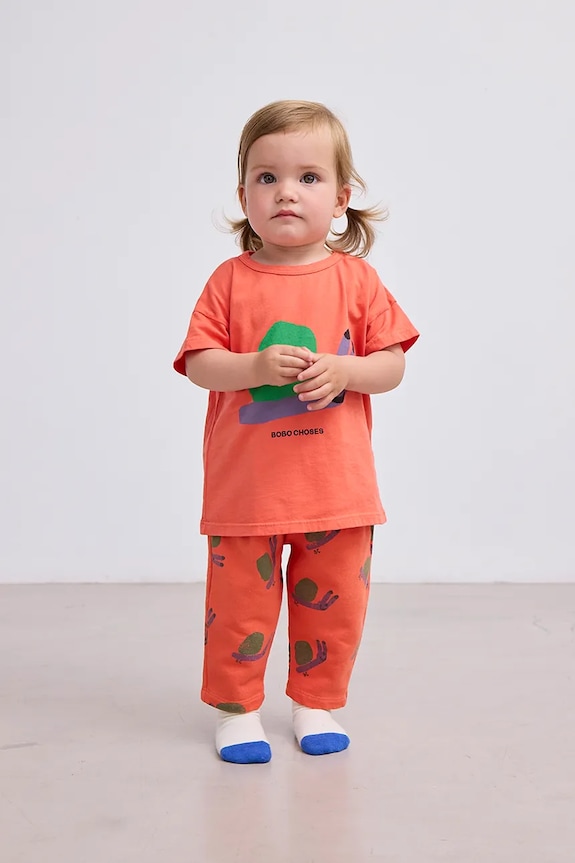 Detské bavlnené tričko Bobo Choses Funny Snail oranžová 125AB012