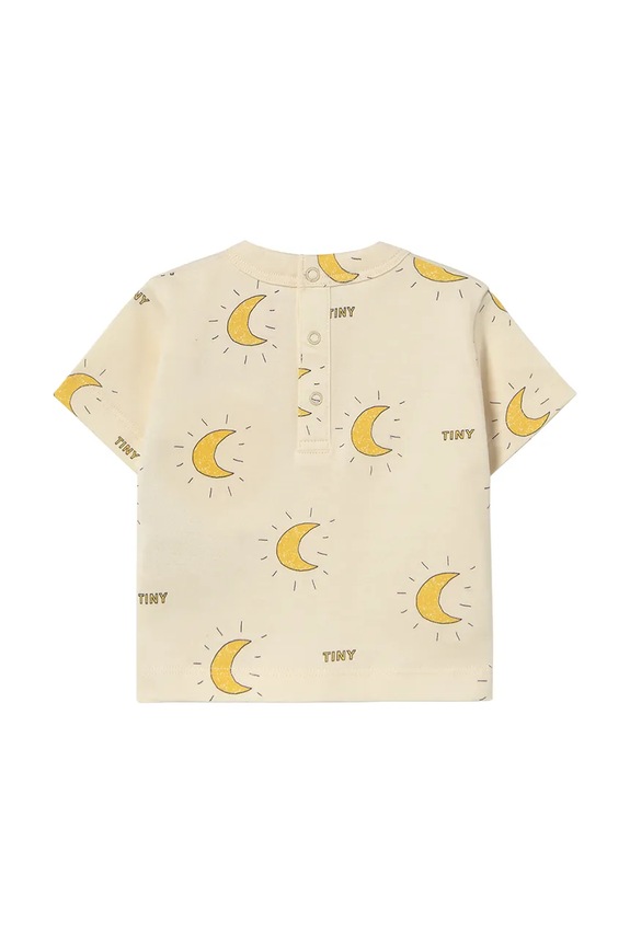 Μωρό βαμβακερό μπλουζάκι Tinycottons MIDNIGHT SUN BABY TEE SS25.023 μπεζ SS25
