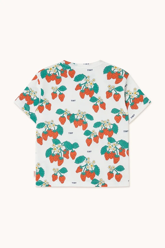 Tinycottons t-shirt in cotone per bambini STRAWBERRIES TEE SS25.001 beige SS25