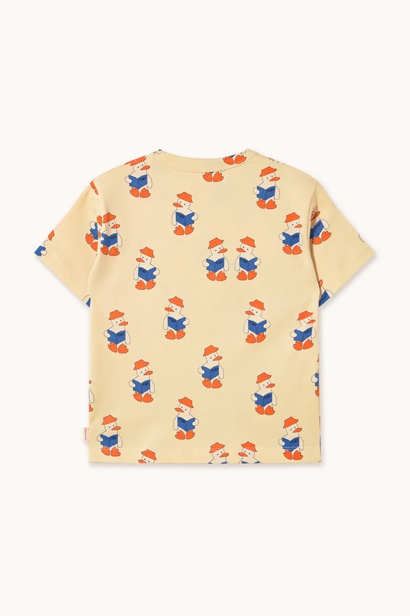 Dječaci Dječja pamučna majica kratkih rukava Tinycottons READERS TEE SS25.006 bež