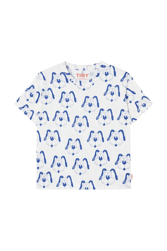 Tinycottons t-shirt bawełniany dziecięcy DOGS TEE nadruk niebieski SS25.460