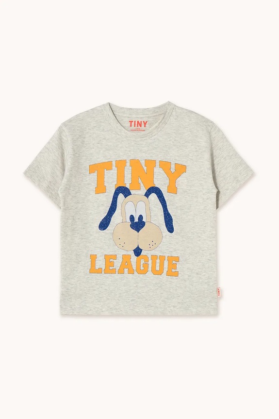 Dětské bavlněné tričko Tinycottons TINY LEAGUE GRAPHIC TEE SS25.079 šedá SS25