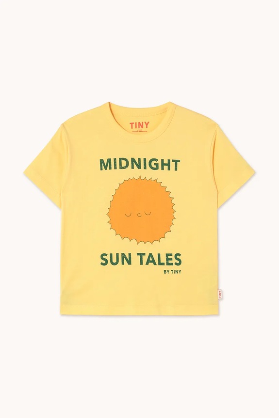 Dětské bavlněné tričko Tinycottons SUN TALES GRAPHIC TEE SS25.089 žlutá SS25