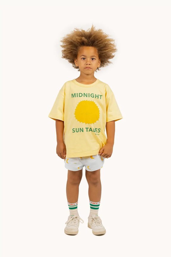 Dětské bavlněné tričko Tinycottons SUN TALES GRAPHIC TEE žlutá SS25.089