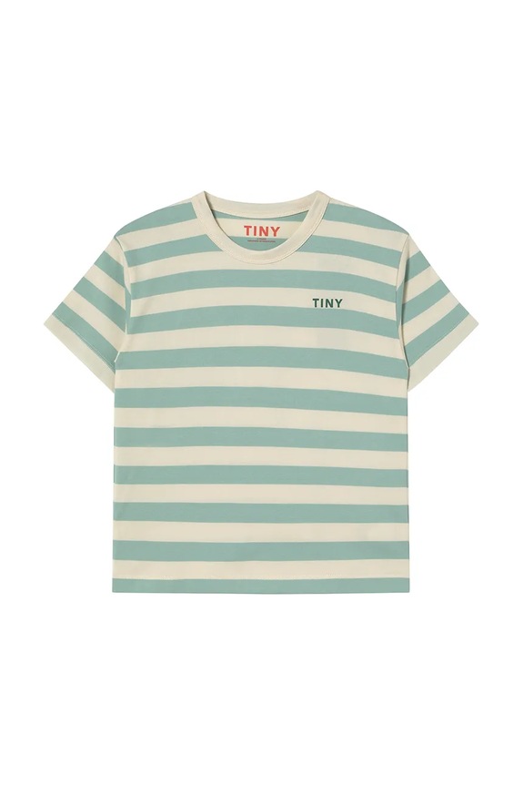 Tinycottons t-shirt in cotone per bambini STRIPES TEE SS25.111 verde SS25