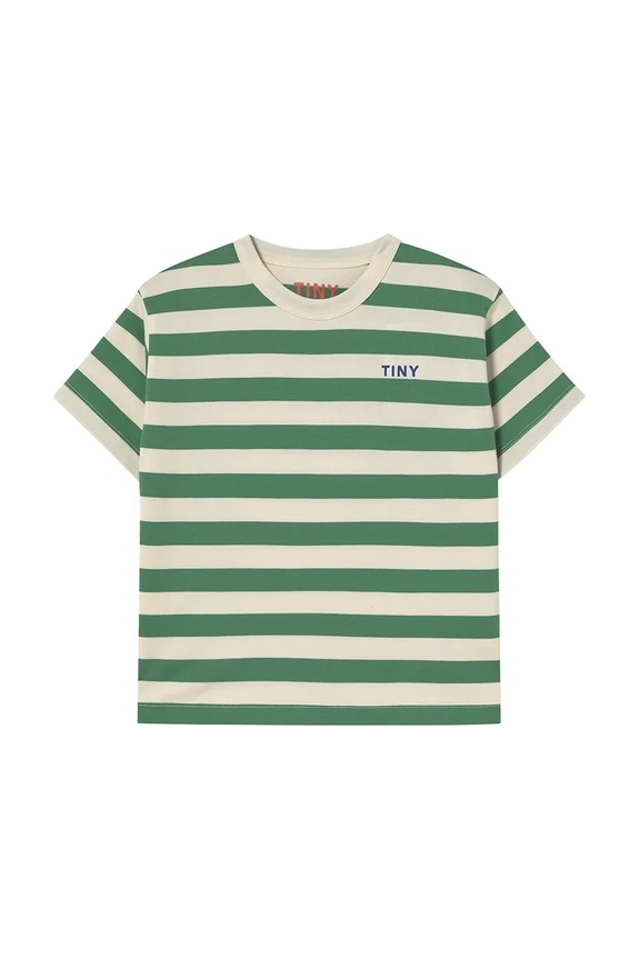Tinycottons t-shirt bawełniany dziecięcy STRIPES TEE SS25.111 zielony SS25