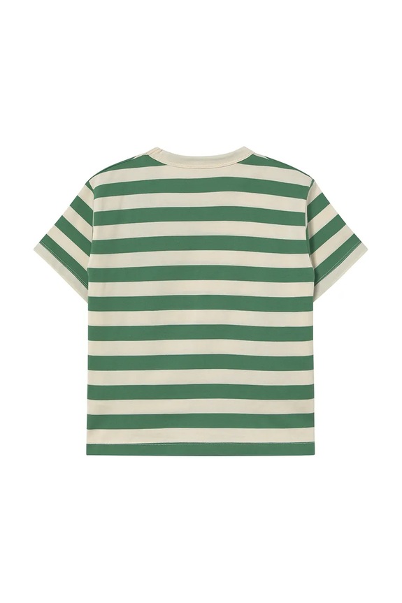 Chłopiec Tinycottons t-shirt bawełniany dziecięcy STRIPES TEE SS25.111 zielony