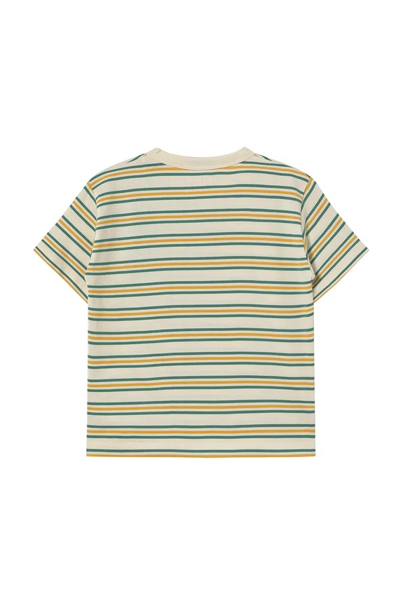 Dječaci Dječja pamučna majica kratkih rukava Tinycottons STRIPES MULTICOLOR TEE SS25.122 bež