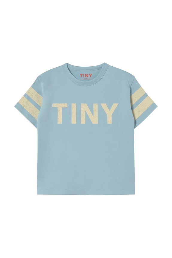 Tinycottons tricou de bumbac pentru copii STRIPES LOGO TEE SS25.137 albastru SS25