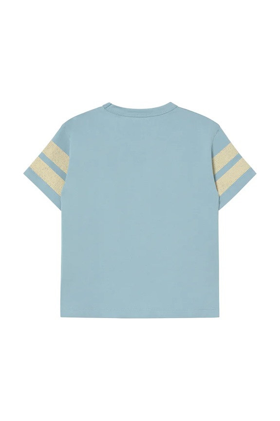 Băieți Tinycottons tricou de bumbac pentru copii STRIPES LOGO TEE SS25.137 albastru