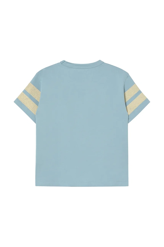 Băieți Tinycottons tricou de bumbac pentru copii STRIPES LOGO TEE SS25.137 albastru
