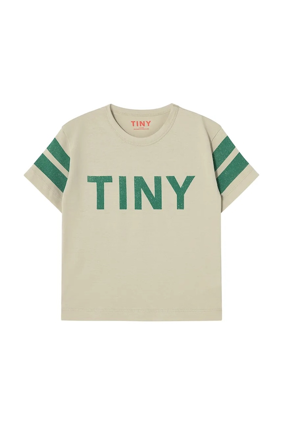 Tinycottons t-shirt bawełniany dziecięcy STRIPES LOGO TEE SS25.137 beżowy SS25