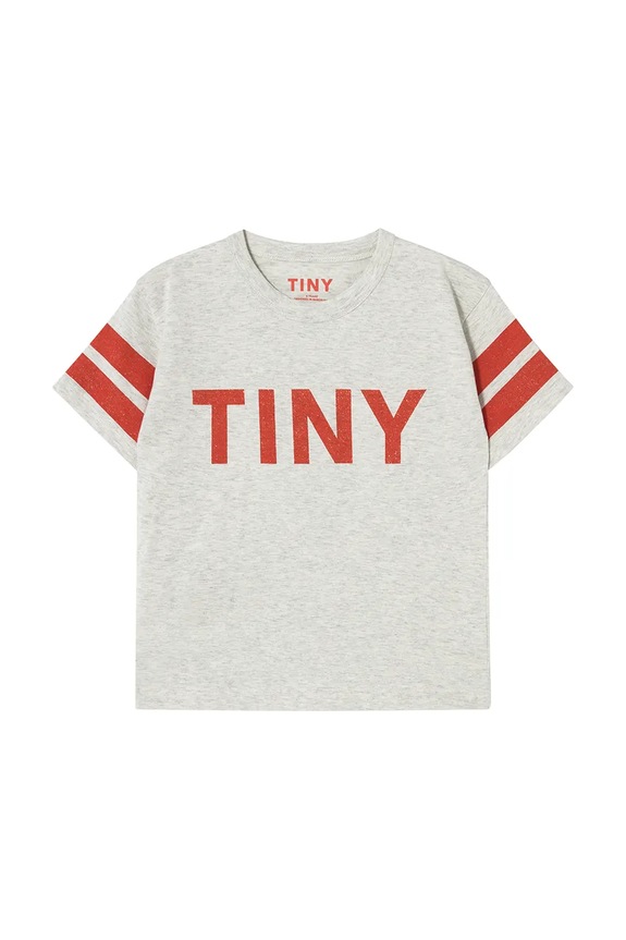 Tinycottons tricou de bumbac pentru copii STRIPES TINY TEE print gri SS25.145