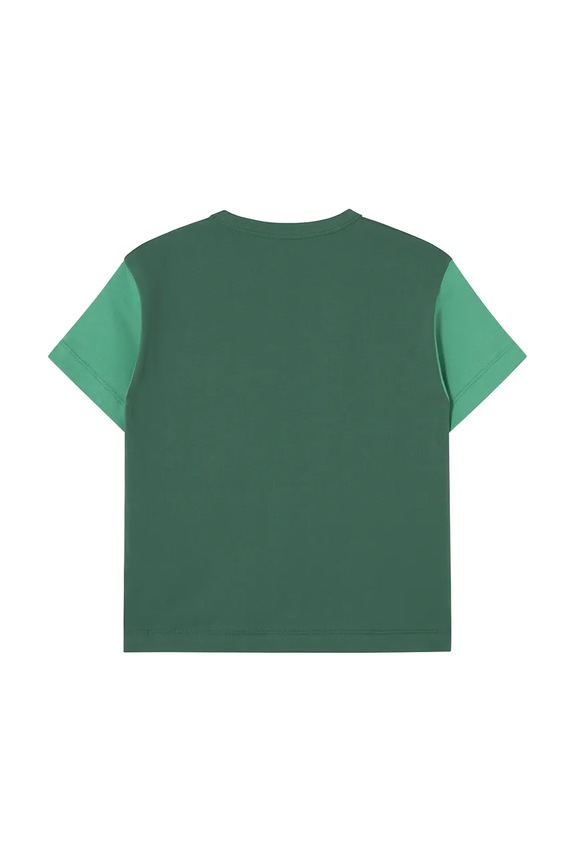Fiú Tinycottons gyerek pamut póló COLOR BLOCK TEE SS25.159 zöld