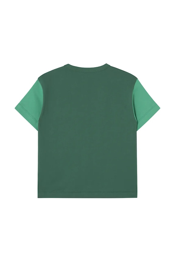 Fiú Tinycottons gyerek pamut póló COLOR BLOCK TEE SS25.159 zöld