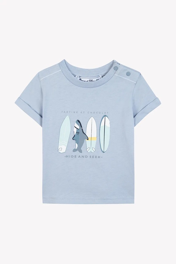 Tartine et Chocolat baba pamut póló CA10041.60.74 kék SS25