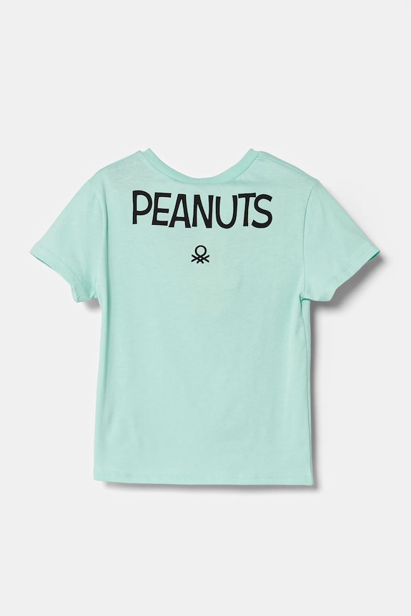 Детска памучна тениска United Colors of Benetton 3X1SC10NG.G.Seasonal зелен SS25