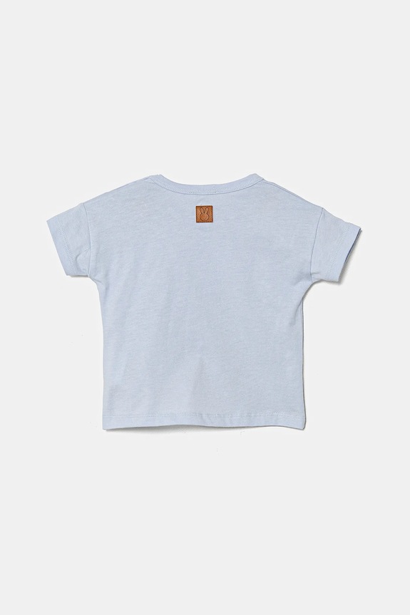 Pamučna majica kratkih rukava za bebe United Colors of Benetton 3I1XA105R.W.Seasonal plava SS25