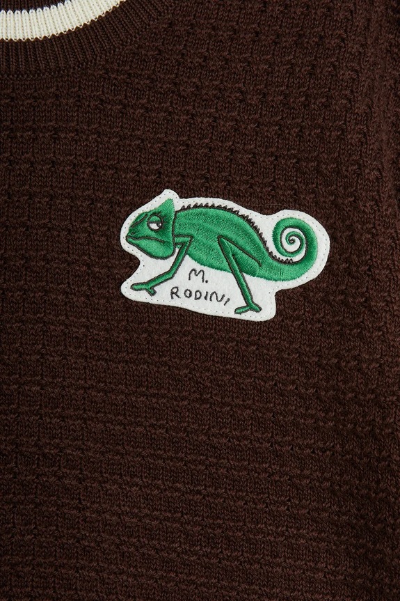 Mini Rodini tricou de bumbac pentru copii Lizard maro 2521014616