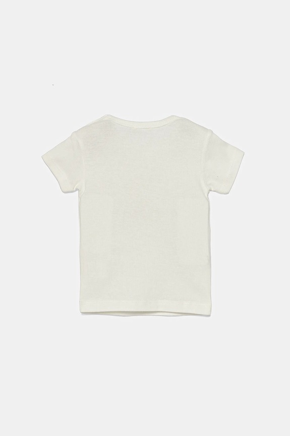 Μωρό βαμβακερό μπλουζάκι United Colors of Benetton 3I9WA1062.W.Seasonal λευκό SS25