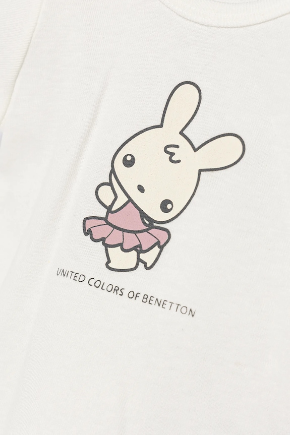 BIMBA United Colors of Benetton maglietta in cotone neonati 3I9WA1062.W.Seasonal bianco
