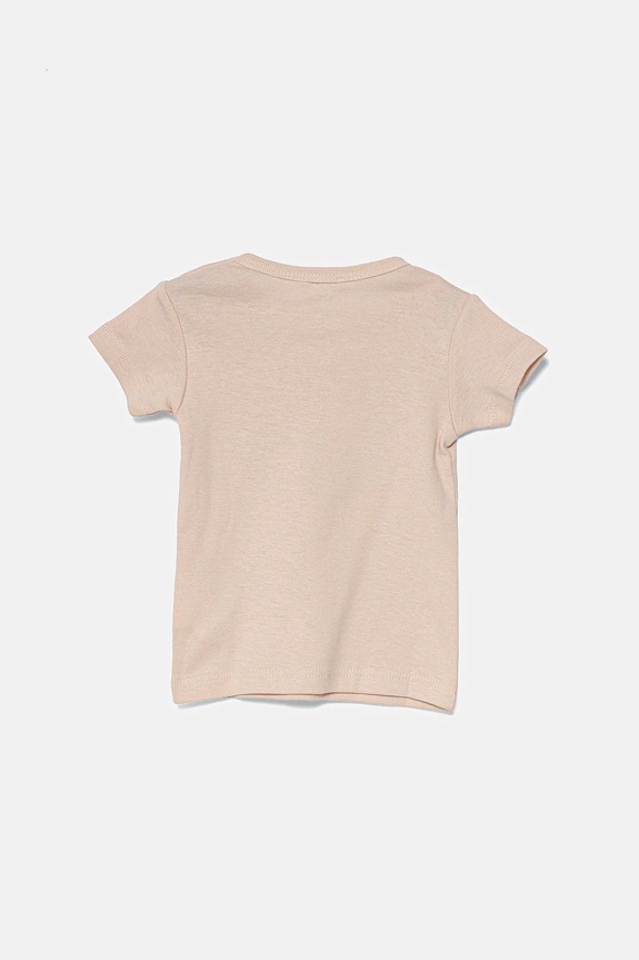 Бебешка памучна тениска United Colors of Benetton 3I9WA1062.W.Seasonal розов SS25