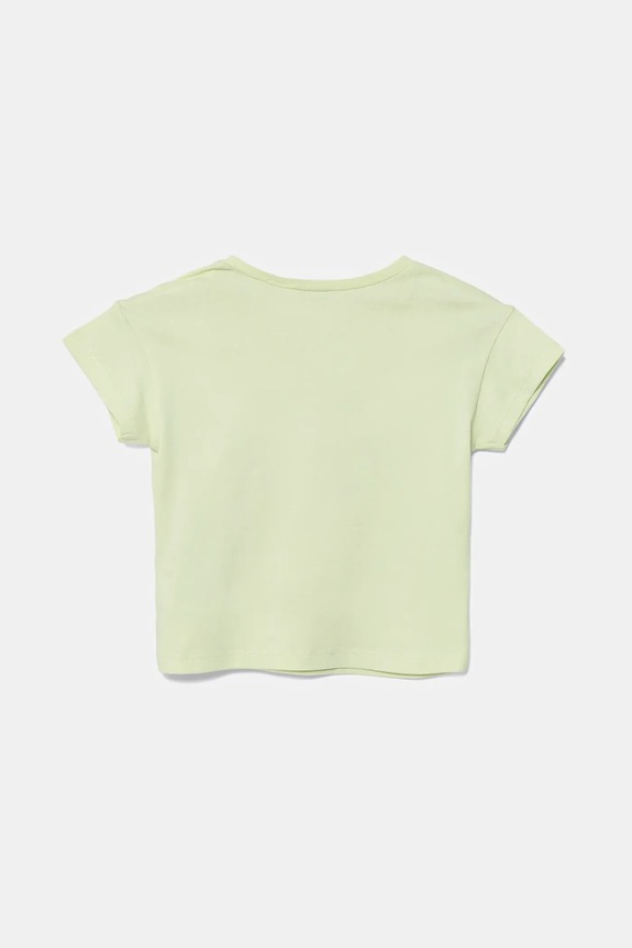 Detské bavlnené tričko United Colors of Benetton 3096A106D.W.Seasonal zelená SS25