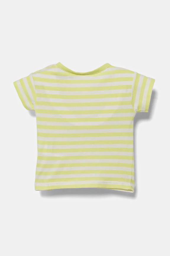 United Colors of Benetton tricou din bumbac pentru bebeluși 34LPA106B.W.Seasonal galben SS25