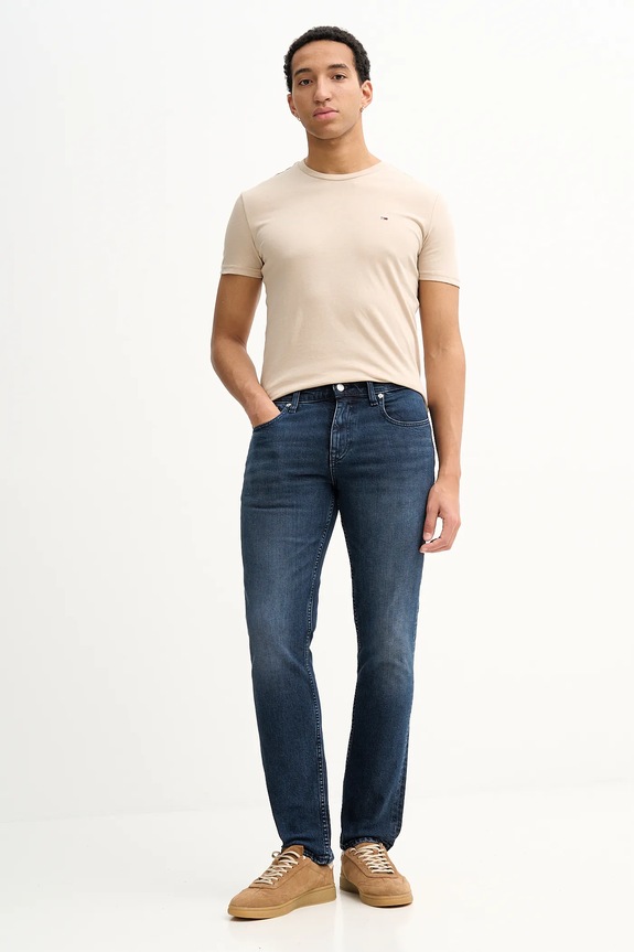 Tommy Jeans T-shirt męski DM0DM20363 beżowy SS26