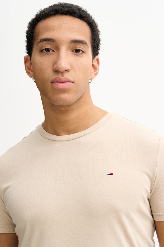 Tommy Jeans T-shirt męski beżowy DM0DM20363